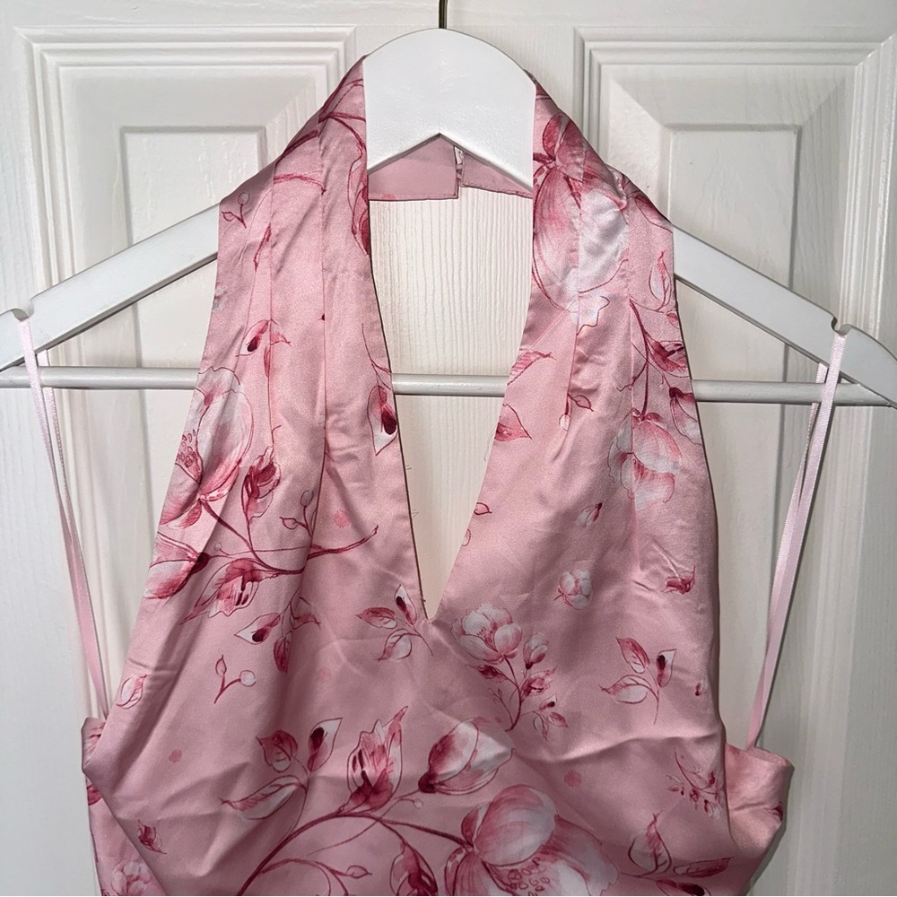 NWT Petal & Pup Mila Halter Neck Maxi Pink Floral - Picture 8 of 13